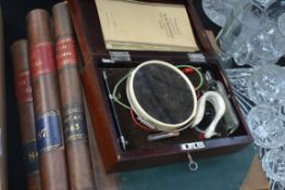 A Vander Electrolysis home outfit and 3 antique cast journals