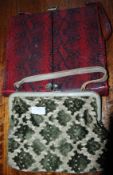 Two ladies handbags ,one of snake skin pattern
