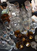A collection of branded drinks ware and jugs
