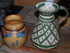 A Brentleigh Milton vase along with a mosaic jug