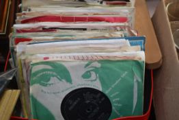A box of vinyl singles