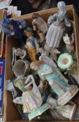 A collection of china figurines