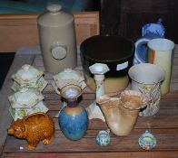 A selection of porcelain items including vases