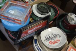 A collection of ashtrays