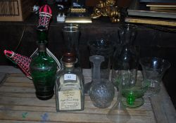 A selection of glass wares including vases