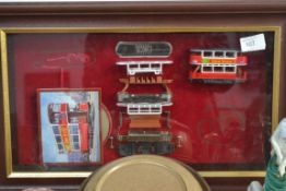A large framed model of a tram by matchbox