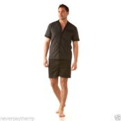 2 x Mens Short Pyjamas Black Check Size S (chest 36