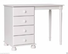 Copenhagen Pedestal 4 Drawer Dressing Table , White - Ready built and new
 
Copenhagen Single