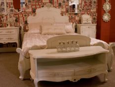 Rose Kingsize Bed, French Style in Ivory White MPN PLS056 RRP £715 - NEW and boxed perfect stock
