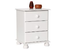 Copenhagen 3 Drawer Bedside Chest, White. Ready built and in excellent condition. New.