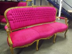 Louis XV1 Giltwood 3 seater sofa.
