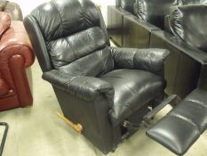Black leather reclining arm chair