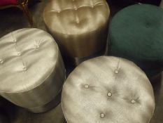 4 x pouffes, buttoned top, edged in stainless steel size width 480mm x height 400mm