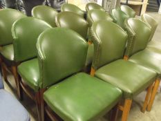 13 x old green leatherette club chairs