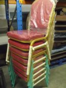 7 x brand new banqueting chairs red/ gold fleck with gold frame