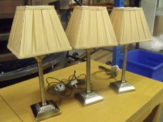 3 x ornate table lams and shades