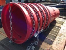 5 x Used scaffolding chutes with securing chains, excellent condition chutes only used once