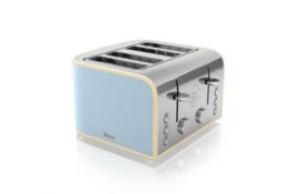 Swan Retro 4 Slice 1600W Vintage blue Kitchen Toaster Brand New