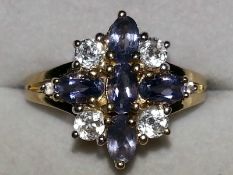 Tanzanite, Sapphire and Diamond Ring.
