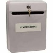 Helix internal Suggestion box. Dimensions: depth 30cm x height 33cm width 12cm
Delivery available