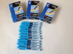 3 Pilot Liquid Light Hi-Lighter Pen (Pack of 12) - Blue