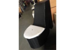 Black All Weather Rattan Shoe Style Chair with Cream Cushion