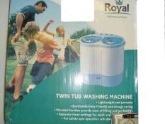 ROYAL TWIN TUB NEW BUT TATTY BOX. LIGHT WEIGHT, SEPERATE TIMERS FOR WASH AND SPIN RRP Â£129 POST Â£