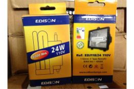 New in box x 50 

Edison Retrofit 24w 110v 8000 Hours Light Bulbs