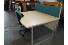 5 x Right Sided 140cm Wave Desk 3Drawer Filing Pedestal, Office Chair & Desk Divide Right Sided