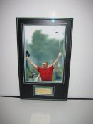 Signed golfing picture 'Jiminez'. Supplied in a frame and with certificate of authenticity. Size in