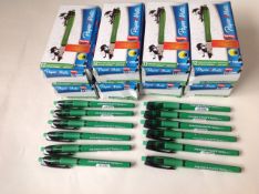 8 Paper Mate Replay Max Eraseable Ball Pen Medium Green - Box of 12