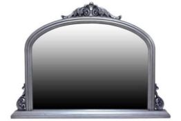 OrnateTraditional Antique Silver Over-mantel Mirror 

 H84 cm x W115cm

This
