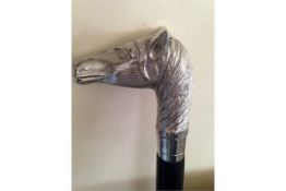 Reproduction Antique GentlemanÃ¢â‚¬â„¢s Dress Cane/Walking Stick Embossed Horse Handle Black Walking