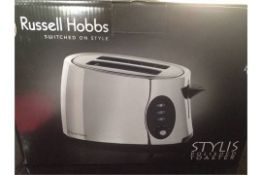 Russell Hobbs Stylish Polished Chrome Two Slice Toaster Brand New.