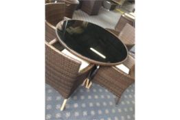 Brown All Weather Rattan 5 Piece Dining Furniture Set