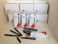 1728 BLACK FIBRE TIP PENS  0.4mm. 5 Star Branded. (144 Packs of 12) New & Unused