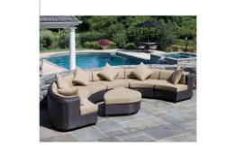 Half Moon All Weather Circle Rattan Brown Stunning Sofa Set