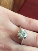3.6ct diamond ring set in 18kt white gold this is a very good quality natural diamond that has never