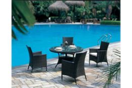 Black All Weather Rattan 5 Piece Dining Furniture Set