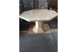 Cream Solid Marble Octagonal Dining Table 140cm Diameter