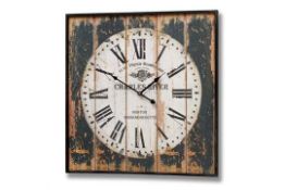 Brand New Shabby Chic Large Distressed Solid Wood Roman Numerals Stylish 60cm x 60cm Wall Clock