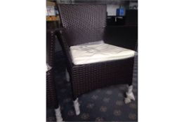 Rattan Brown All Weather High Back Carver Chairs