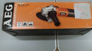 Brand new AEG angle grinder boxed in original packaging rrp Â£89
