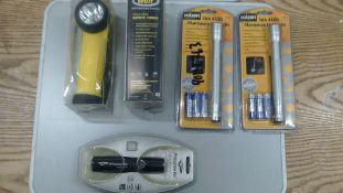 5pcs Torch selection to include WOLF ATEX  safety toches - lot rrp Â£50  +