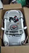 Ride on Mini style car in white with battery & remote & charger - Ex Showroom -untested  looks