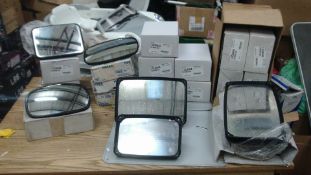 Large selection - appx 20pcs brand new vehicle mirror s- various sizes as pictured - all boxed brand