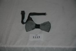RAKE - knitted silk bow tie colour brown/white