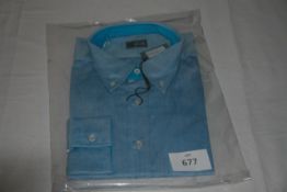 RAKE - shirt colour blue size 17 retail Â£195