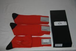 RAKE - 5 pairs of socks colour russet size M retail Â£22 per pair