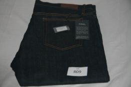 RAKE  - jeans colour indigo size 36/35 retail Â£245